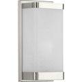 PROGRESS LIGHTING P710072-009 Brushed Nickel One-Light Linen Glass Wall Sconce
