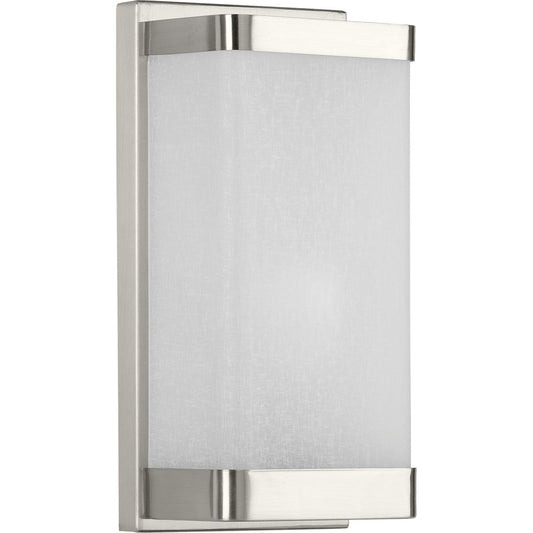 PROGRESS LIGHTING P710072-009 Brushed Nickel One-Light Linen Glass Wall Sconce