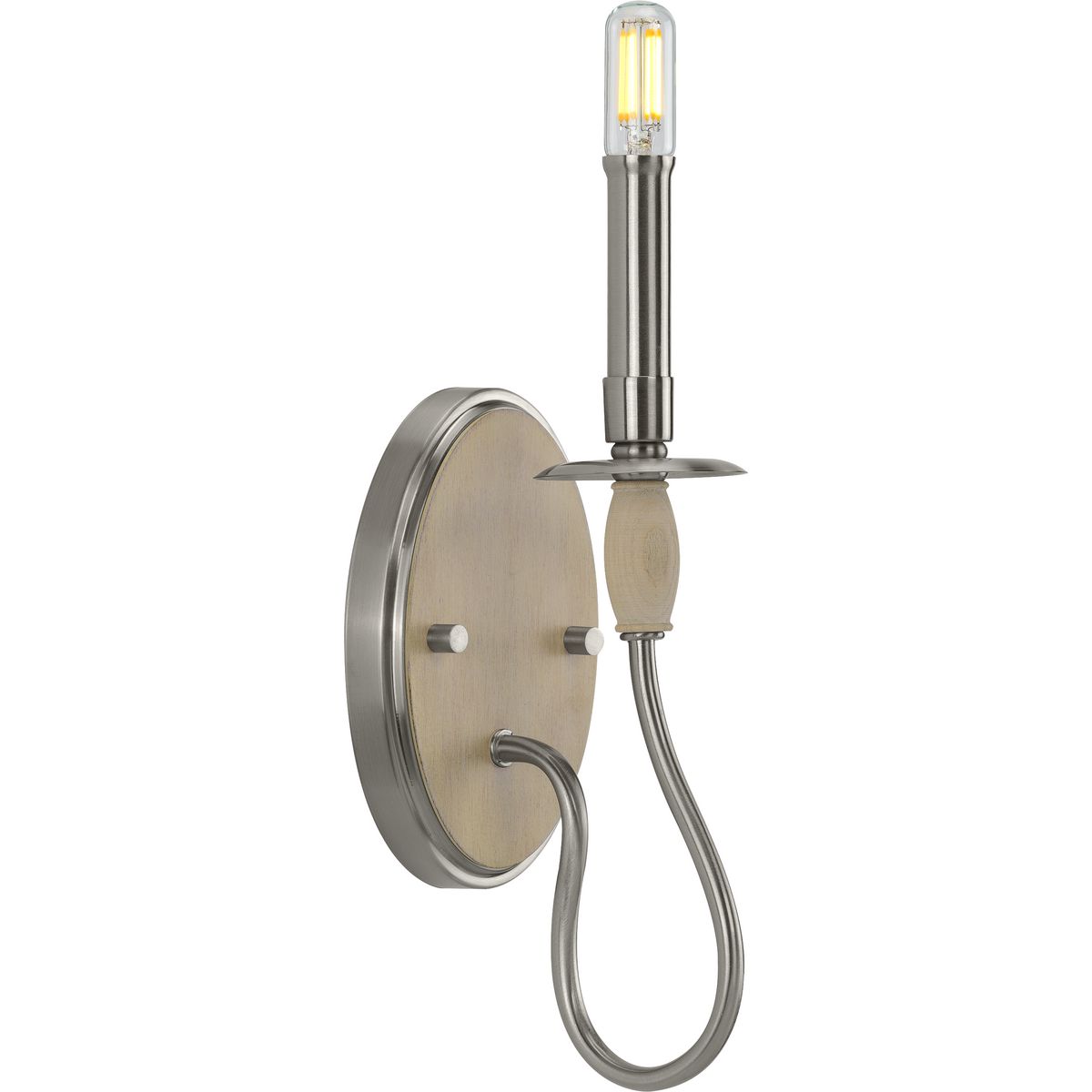 PROGRESS LIGHTING P710074-009 Brushed Nickel Durrell Collection One-Light Brushed Nickel Wall Bracket