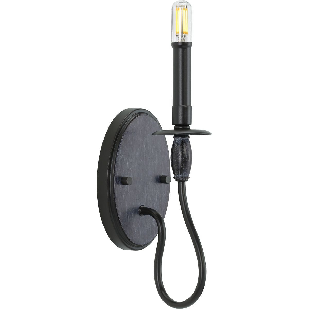 PROGRESS LIGHTING P710074-031 Matte Black Durrell Collection One-Light Black Wall Bracket