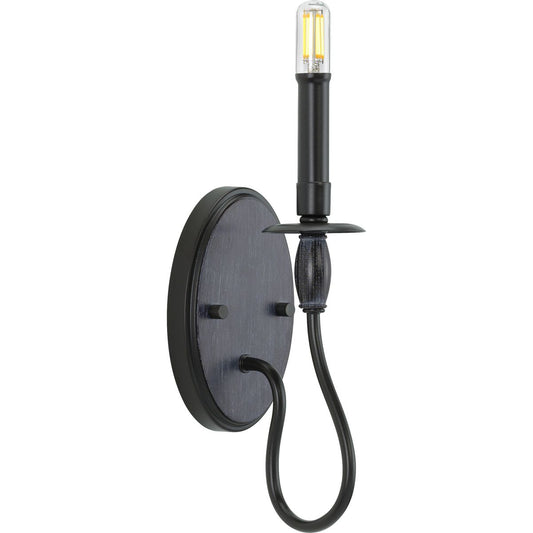 PROGRESS LIGHTING P710074-031 Matte Black Durrell Collection One-Light Black Wall Bracket