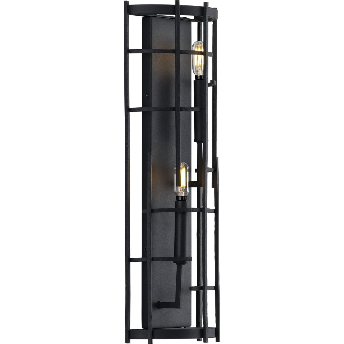 PROGRESS LIGHTING P710077-031 Textured Black Torres Collection Black Two-Light Wall Sconce