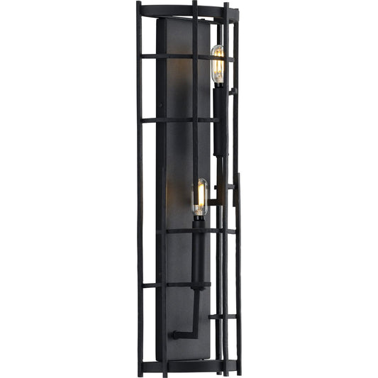 PROGRESS LIGHTING P710077-031 Textured Black Torres Collection Black Two-Light Wall Sconce