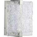 PROGRESS LIGHTING P710080-009-30 Brushed Nickel LED Stone Glass Sconce Collection Brushed Nickel ADA Wall Sconce