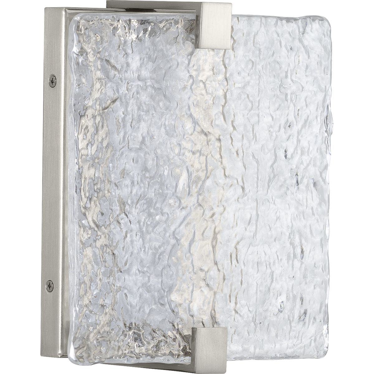 PROGRESS LIGHTING P710080-009-30 Brushed Nickel LED Stone Glass Sconce Collection Brushed Nickel ADA Wall Sconce