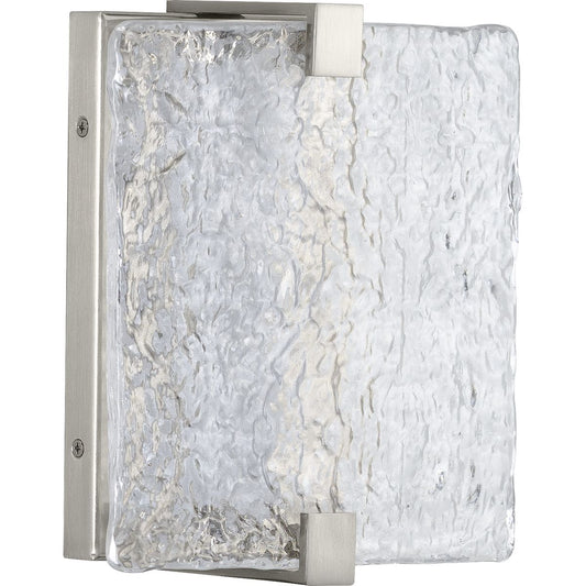 PROGRESS LIGHTING P710080-009-30 Brushed Nickel LED Stone Glass Sconce Collection Brushed Nickel ADA Wall Sconce