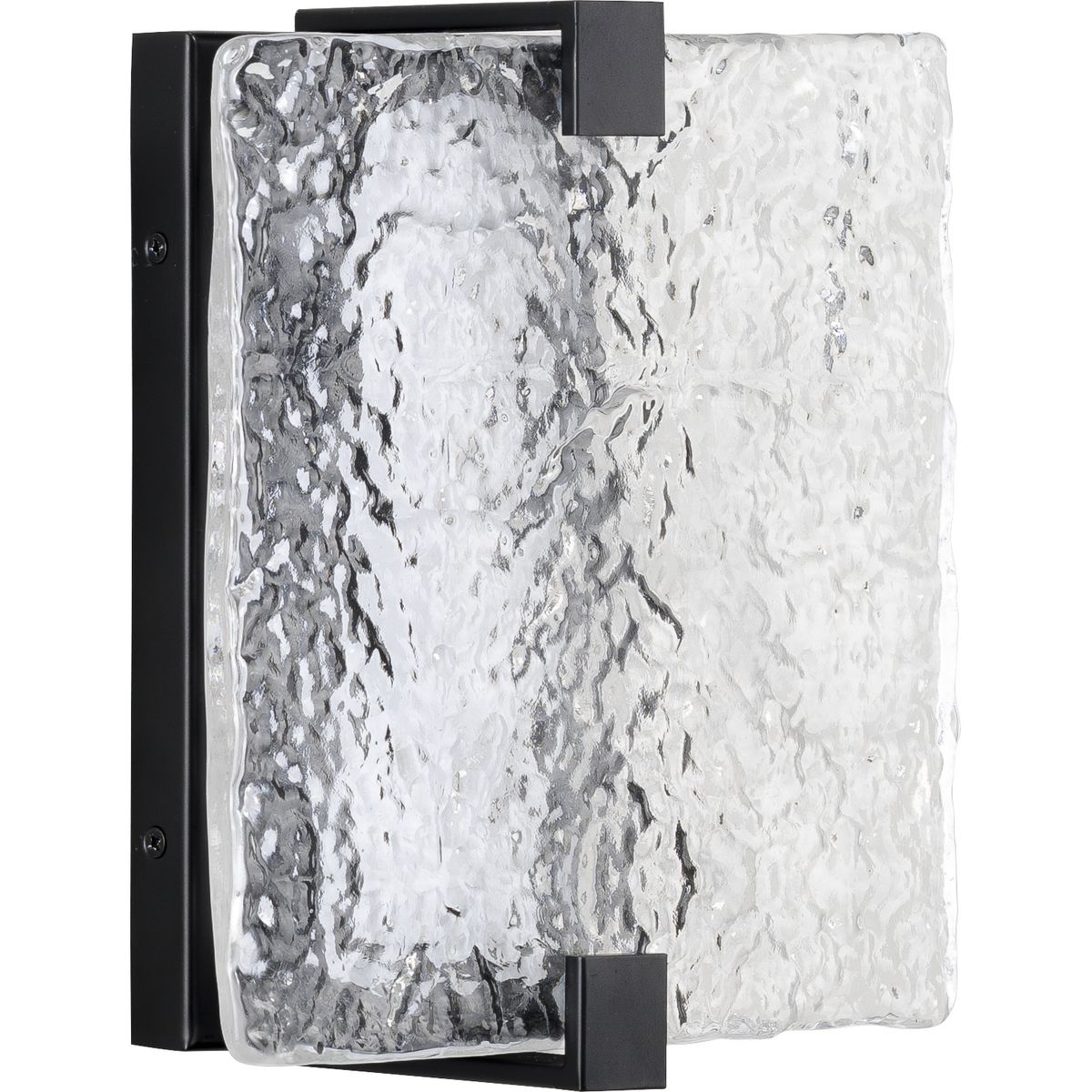 PROGRESS LIGHTING P710080-031-30 Matte Black LED Stone Glass Sconce Collection Black ADA Wall Sconce