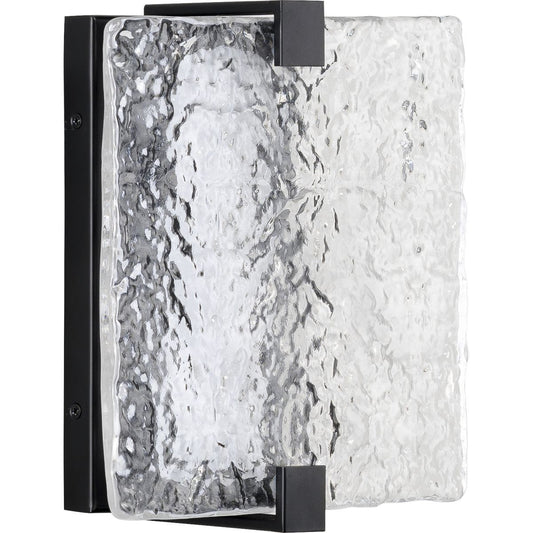 PROGRESS LIGHTING P710080-031-30 Matte Black LED Stone Glass Sconce Collection Black ADA Wall Sconce