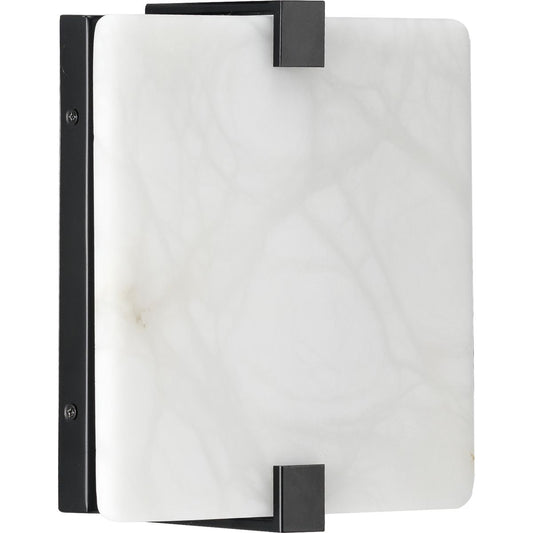 PROGRESS LIGHTING P710081-031-30 Matte Black LED Alabaster Stone Black ADA Wall Sconce
