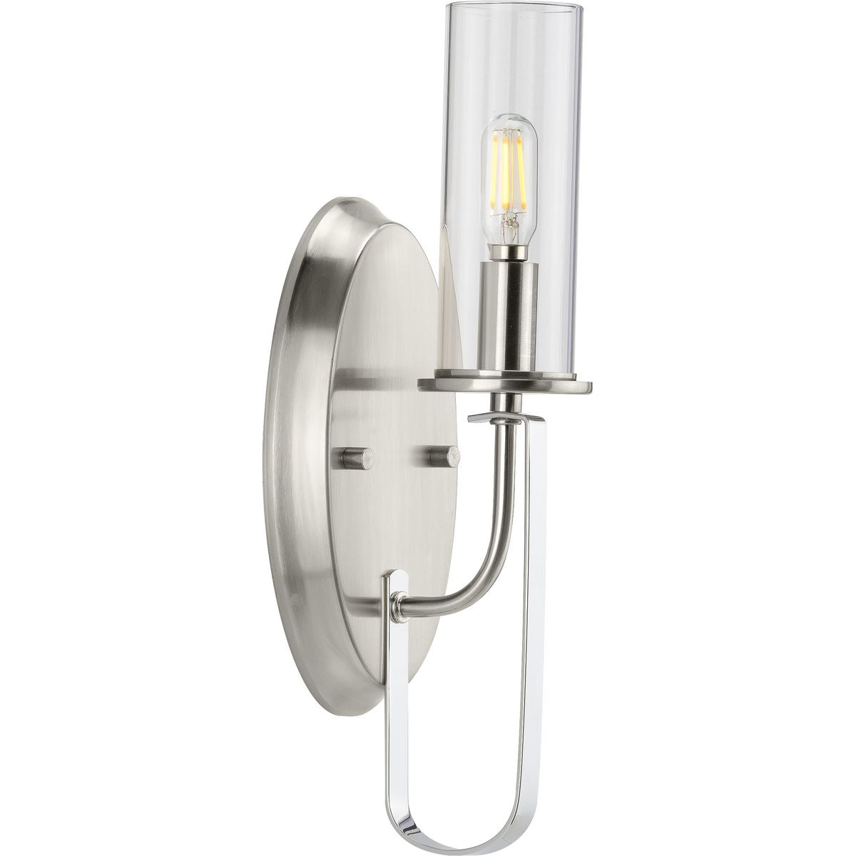 PROGRESS LIGHTING P710082-009 Brushed Nickel Riley Collection Brushed Nickel One-Light Wall Bracket