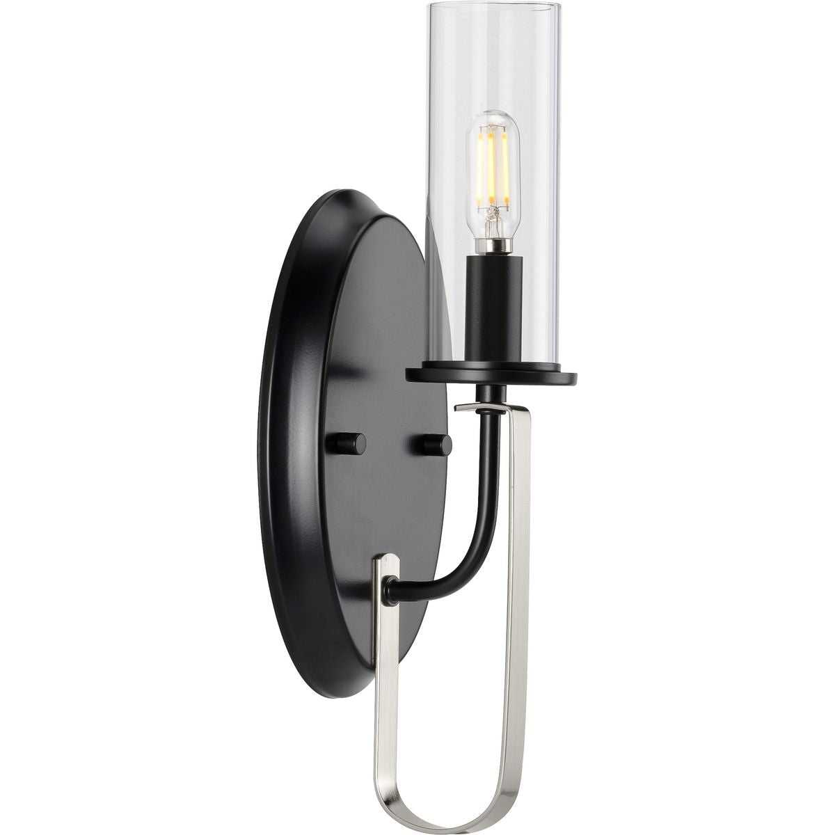 PROGRESS LIGHTING P710082-031 Matte Black Riley Collection Black One-Light Wall Bracket