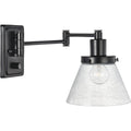 PROGRESS LIGHTING P710084-031 Matte Black Hinton Collection Black Swing Arm Wall Light