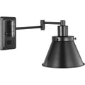 PROGRESS LIGHTING P710085-031 Matte Black Hinton Collection Black Swing Arm Wall Light