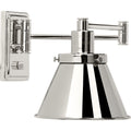 PROGRESS LIGHTING P710085-104 Polished Nickel Hinton Collection Polished Nickel Swing Arm Wall Light