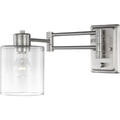 PROGRESS LIGHTING P710086-009 Brushed Nickel Milner Collection Brushed Nickel Swing Arm Wall Light