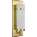 PROGRESS LIGHTING P710087-012 Satin Brass Hartwick Collection Satin Brass One-Light Wall Sconce