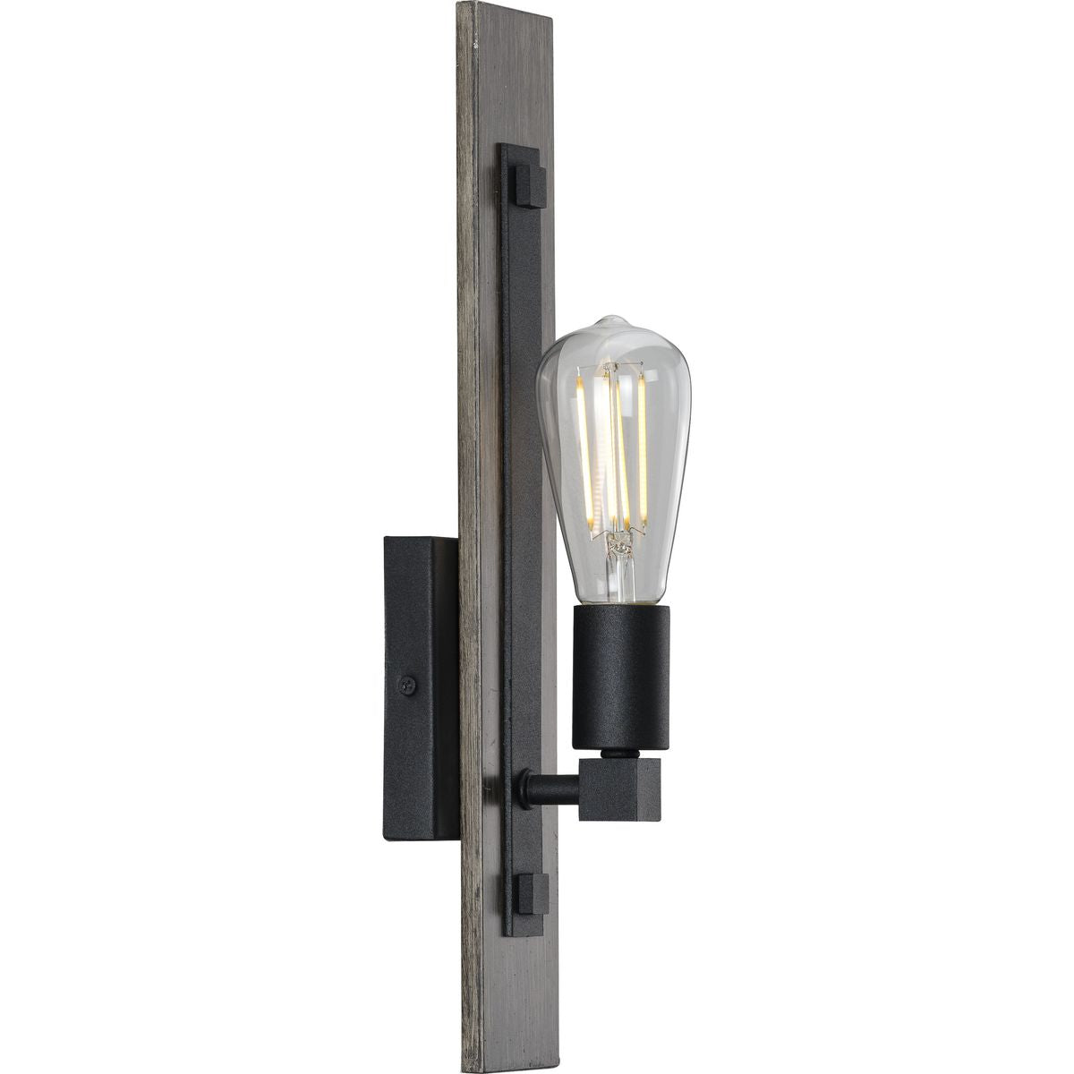 PROGRESS LIGHTING P710093-031 Textured Black Hemsworth Collection One-Light Aged Oak Wall Bracket
