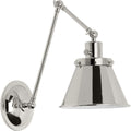PROGRESS LIGHTING P710095-104 Polished Nickel Hinton Collection Polished Nickel Swing Arm Wall Light