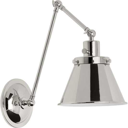 PROGRESS LIGHTING P710095-104 Polished Nickel Hinton Collection Polished Nickel Swing Arm Wall Light