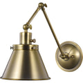 PROGRESS LIGHTING P710095-163 Vintage Brass Hinton Collection Vintage Brass Swing Arm Wall Light