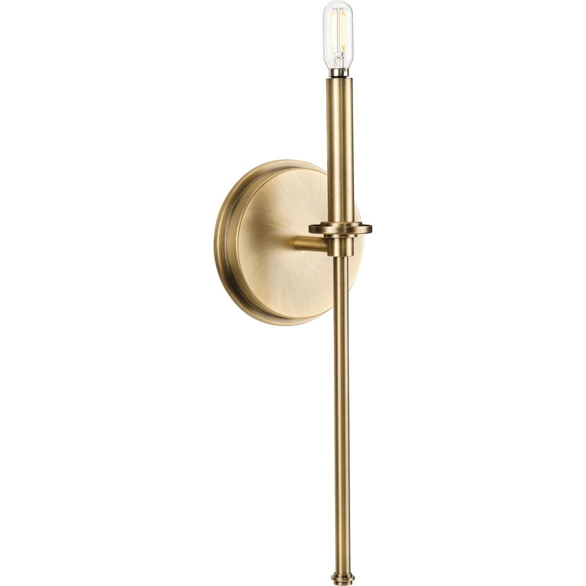 PROGRESS LIGHTING P710106-163 Vintage Brass Elara Collection One-Light New Traditional Vintage Brass Wall Light