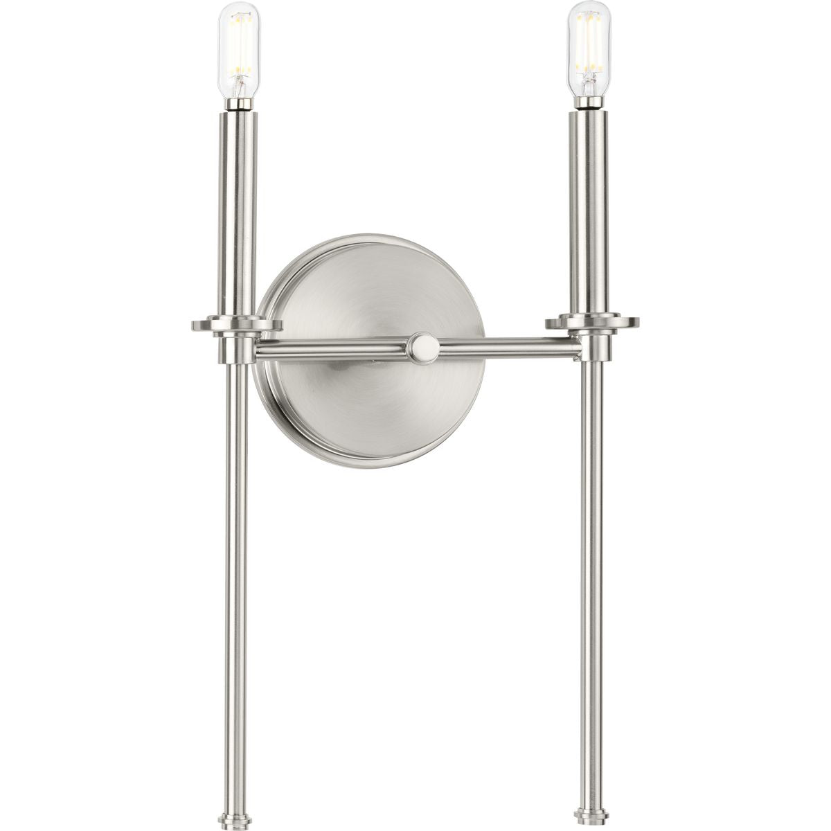 PROGRESS LIGHTING P710107-009 Brushed Nickel Elara Collection Two-Light New Traditional Brushed Nickel Wall Light