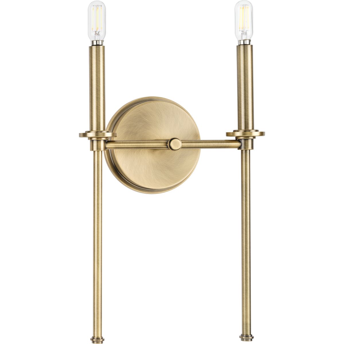 PROGRESS LIGHTING P710107-163 Vintage Brass Elara Collection Two-Light New Traditional Vintage Brass Wall Light
