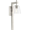 PROGRESS LIGHTING P710108-009 Brushed Nickel Saffert Collection One-Light New Traditional Brushed Nickel Clear Glass Wall Light