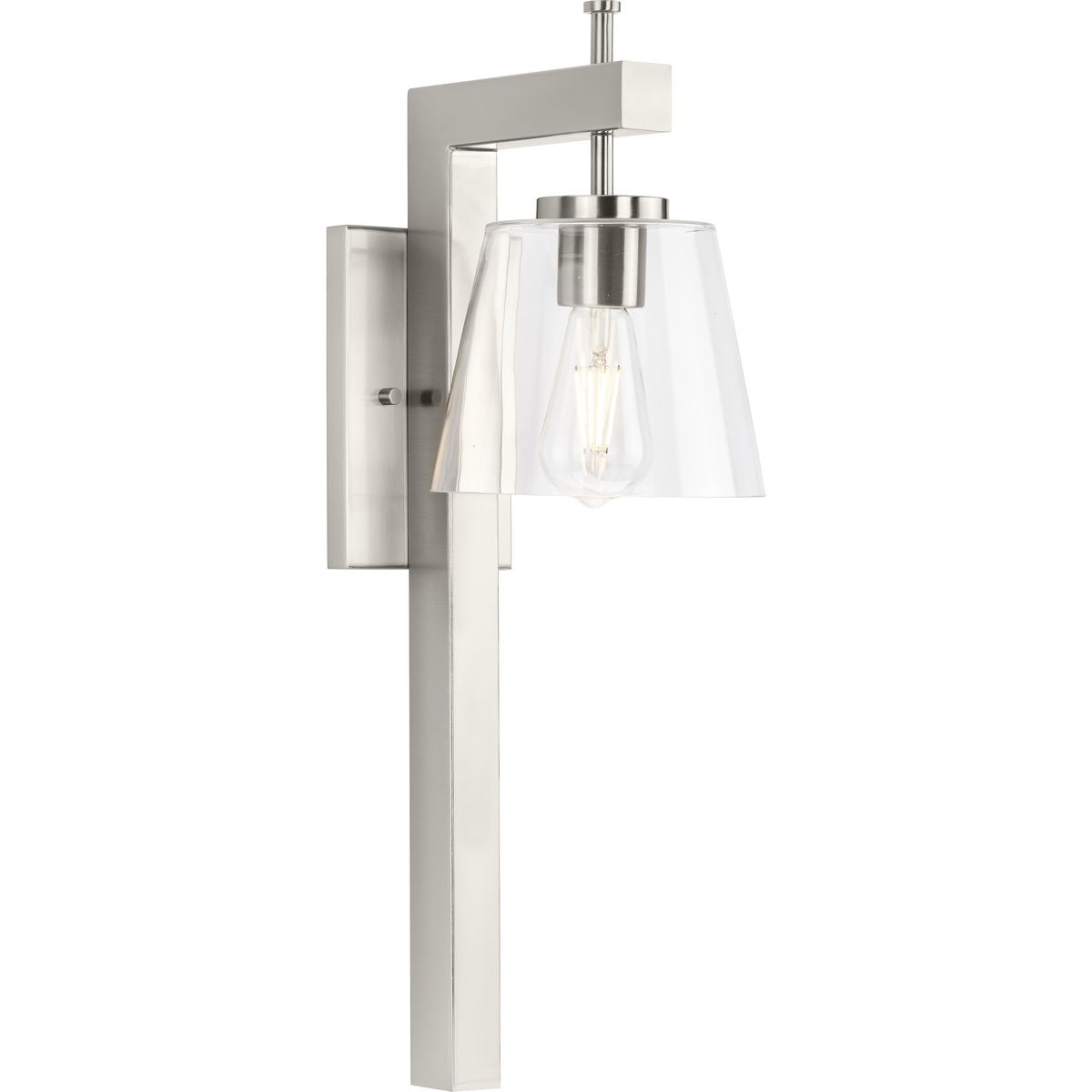 PROGRESS LIGHTING P710108-009 Brushed Nickel Saffert Collection One-Light New Traditional Brushed Nickel Clear Glass Wall Light