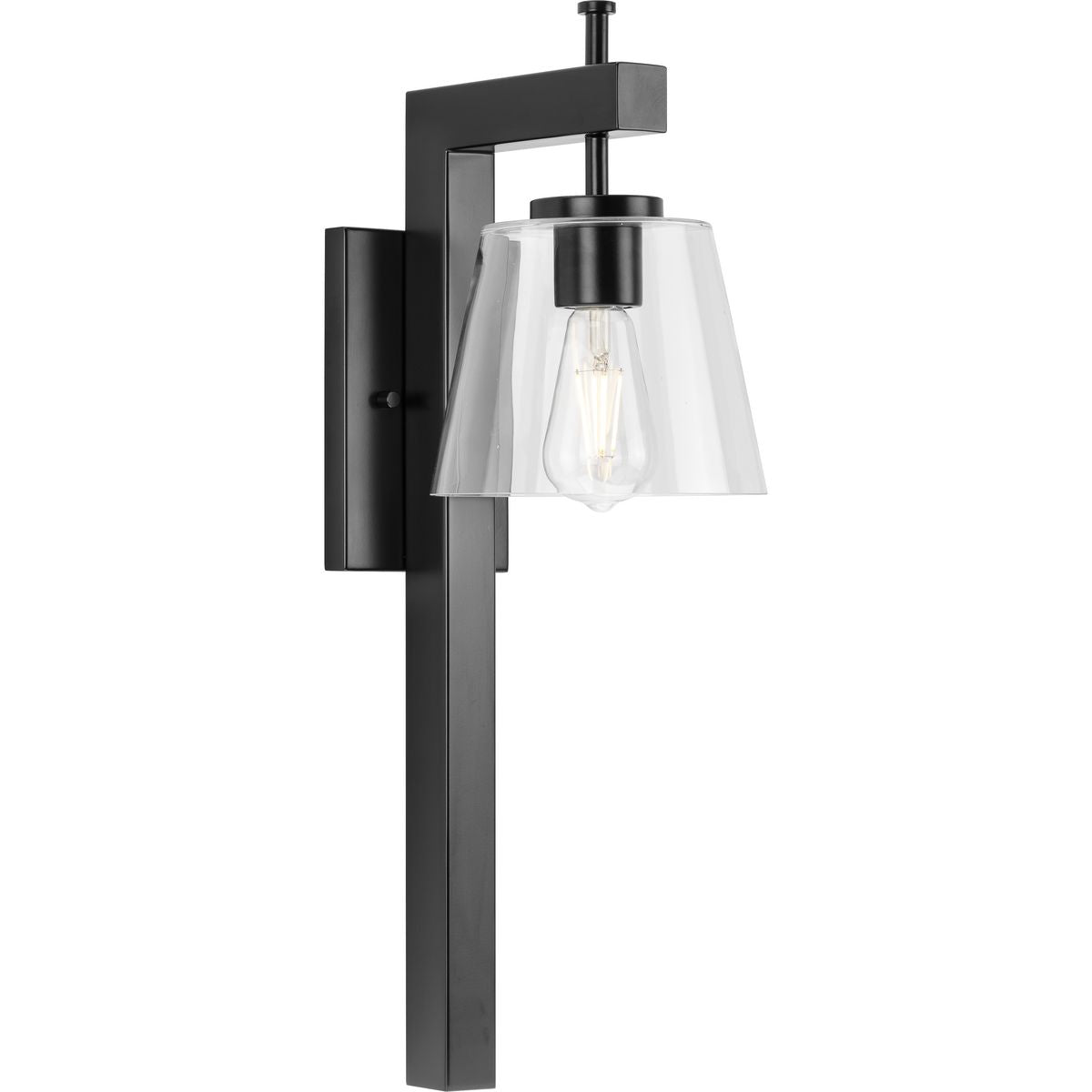 PROGRESS LIGHTING P710108-31M Matte Black Saffert Collection One-Light New Traditional Matte Black Clear Glass Wall Light