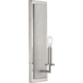 PROGRESS LIGHTING P710109-009 Brushed Nickel Galloway Collection One-Light 18" Brushed Nickel Modern Farmhouse Wall Bracket with Grey Washed Oak Accents