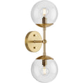 PROGRESS LIGHTING P710114-109 Brushed Bronze Atwell Collection Two-Light Brushed Bronze Mid-Century Modern Wall Sconce