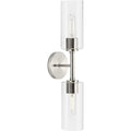 PROGRESS LIGHTING P710115-009 Brushed Nickel Cofield Collection Two-Light Brushed Nickel Transitional Wall Bracket