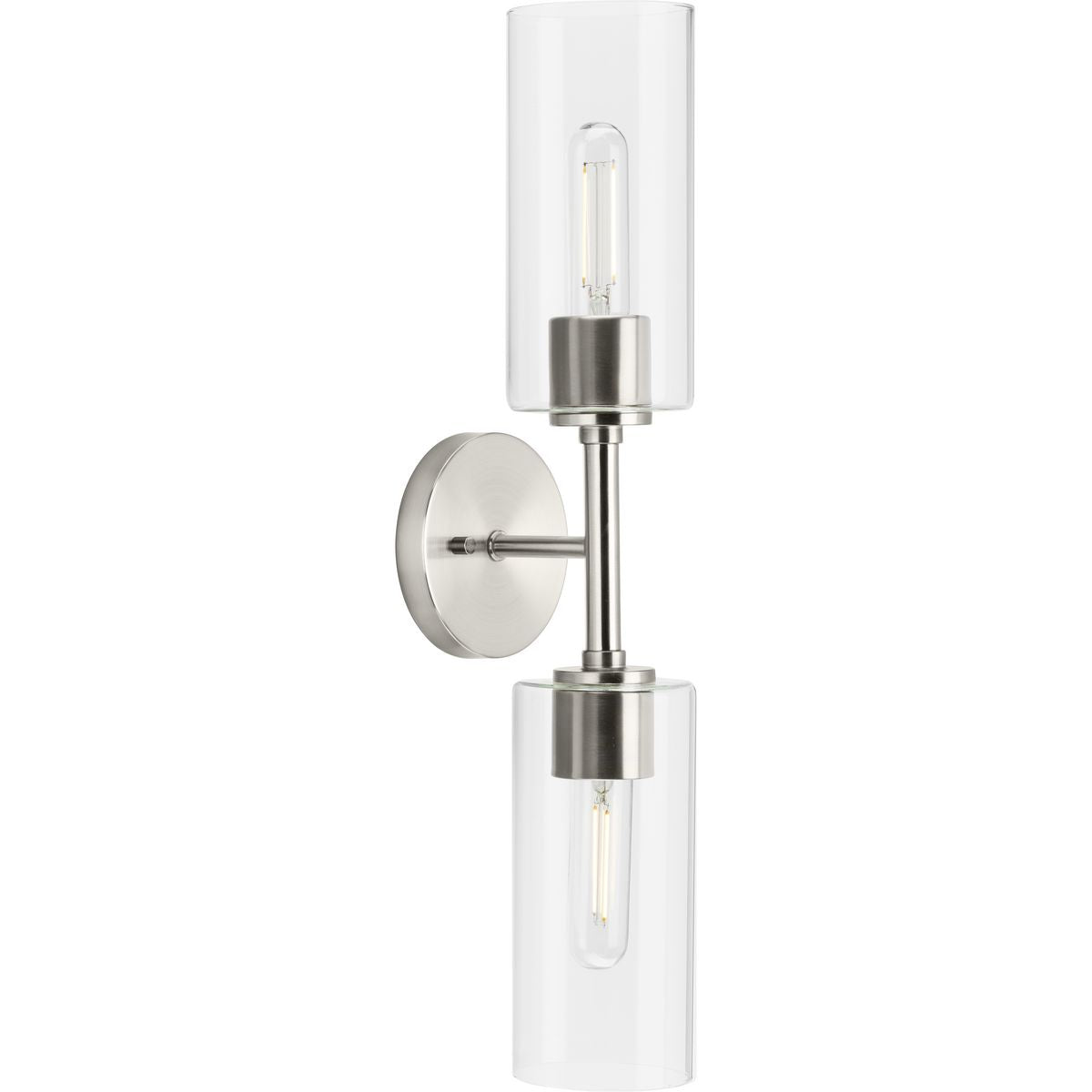 PROGRESS LIGHTING P710115-009 Brushed Nickel Cofield Collection Two-Light Brushed Nickel Transitional Wall Bracket