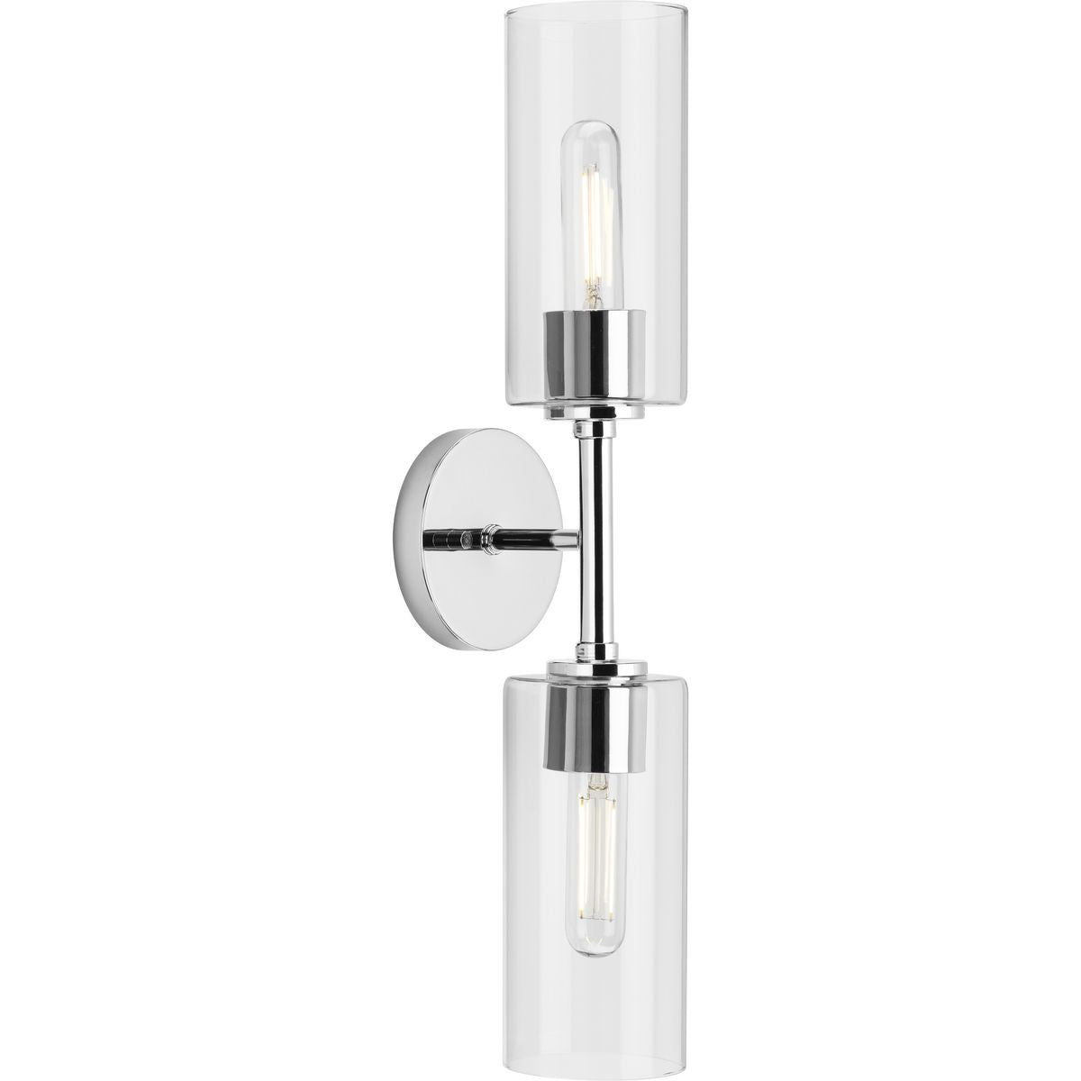 PROGRESS LIGHTING P710115-015 Polished Chrome Cofield Collection Two-Light Polished Chrome Transitional Wall Bracket