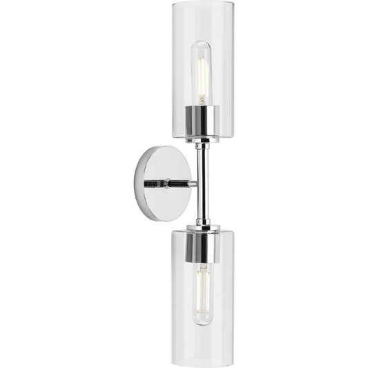 PROGRESS LIGHTING P710115-015 Polished Chrome Cofield Collection Two-Light Polished Chrome Transitional Wall Bracket