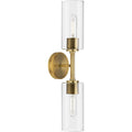 PROGRESS LIGHTING P710115-163 Vintage Brass Cofield Collection Two-Light Vintage Brass Transitional Wall Bracket