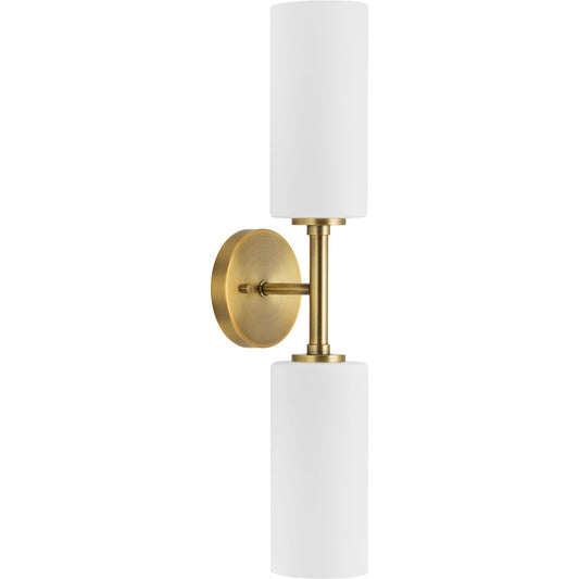 PROGRESS LIGHTING P710116-163 Vintage Brass Cofield Collection Two-Light Vintage Brass Transitional Wall Bracket