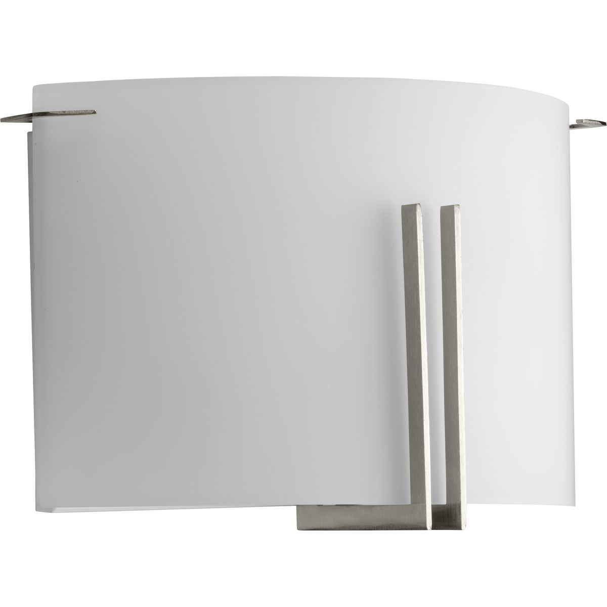 PROGRESS LIGHTING P710118-009 Brushed Nickel Modern Glass Sconce Two-Light Brushed Nickel Wall Sconce