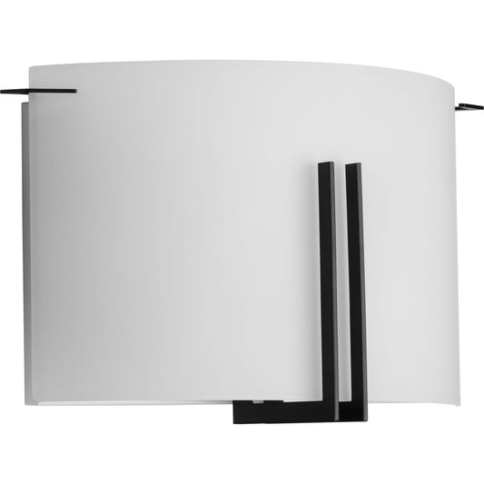 PROGRESS LIGHTING P710118-31M Matte Black Modern Glass Sconce Two-Light Matte Black Wall Sconce