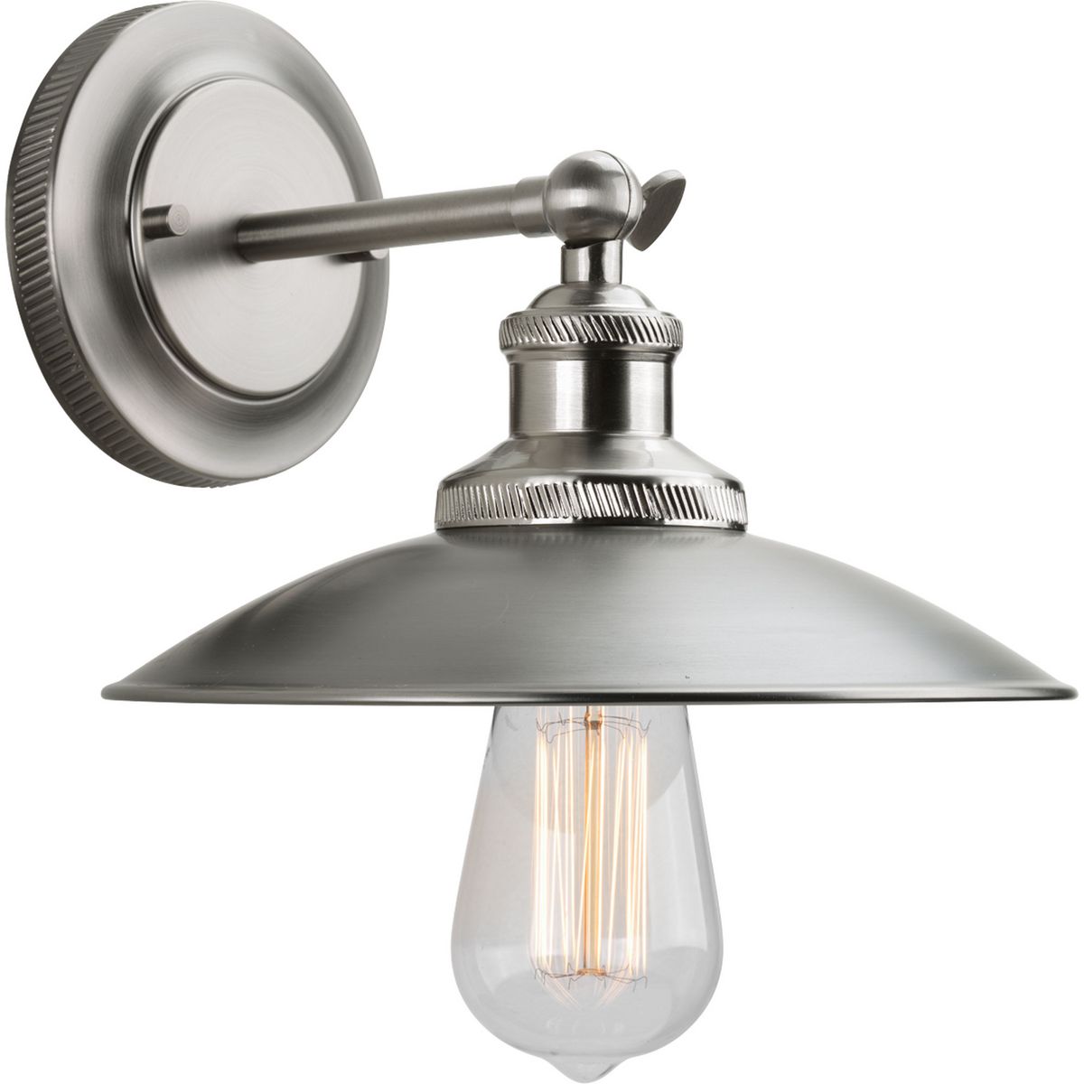 PROGRESS LIGHTING P7156-81 Antique Nickel Archives Collection One-Light Adjustable Swivel Wall Sconce