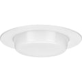 PROGRESS LIGHTING P806005-028 Satin White 6" Satin White Recessed Drop Lensed Shower Trim with Frosted Glass Diffuser for 6" Housing (P806N series)
