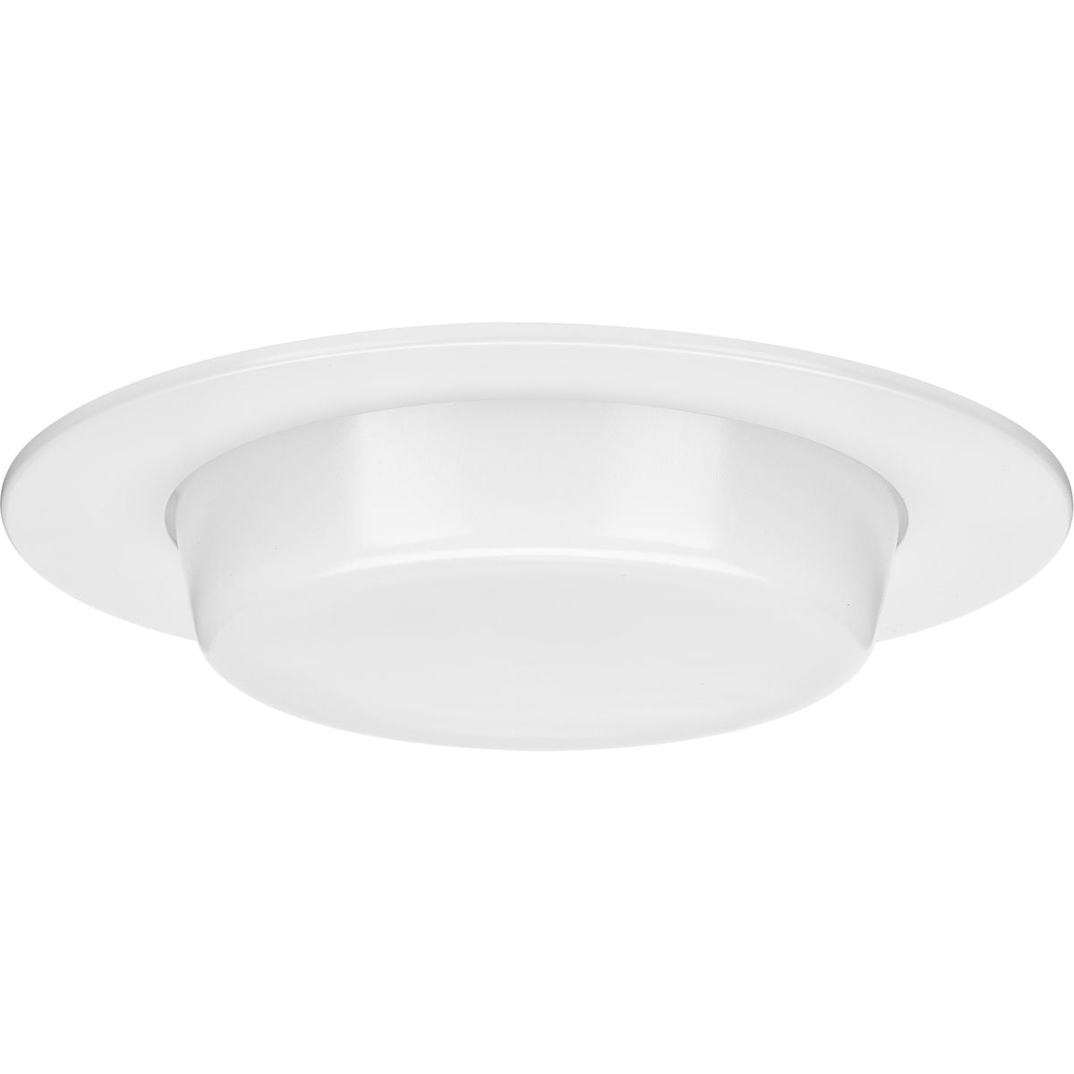 PROGRESS LIGHTING P806005-028 Satin White 6" Satin White Recessed Drop Lensed Shower Trim with Frosted Glass Diffuser for 6" Housing (P806N series)