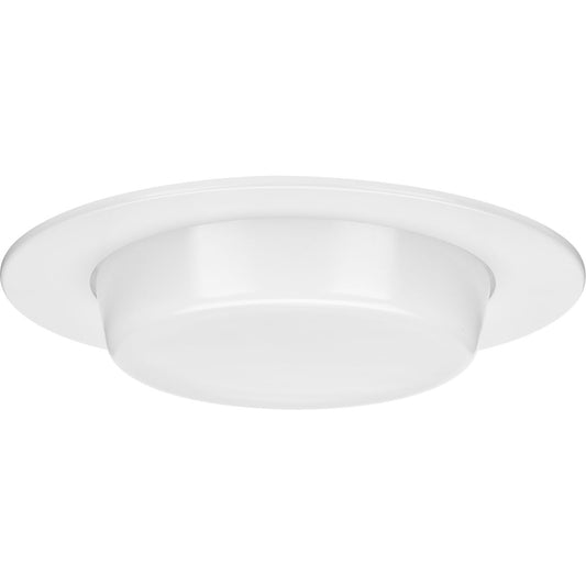 PROGRESS LIGHTING P806005-028 Satin White 6" Satin White Recessed Drop Lensed Shower Trim with Frosted Glass Diffuser for 6" Housing (P806N series)