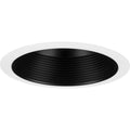 PROGRESS LIGHTING P806006-031 Black 6" Black Recessed Step Baffle Trim for 6" Shallow Housing (P806S Series)