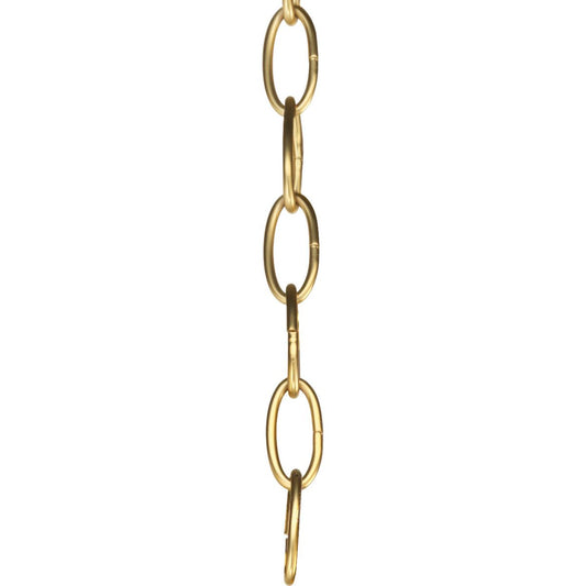 PROGRESS LIGHTING P8757-137 Natural Brass Accessory Chain - 10' of 9 Gauge Chain in Natural Brass