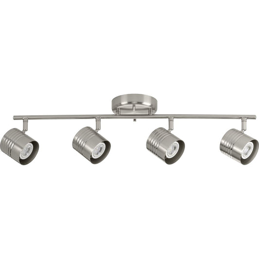PROGRESS LIGHTING P900014-009 Brushed Nickel Kitson Collection Brushed Nickel Four-Head Multi-Directional Track