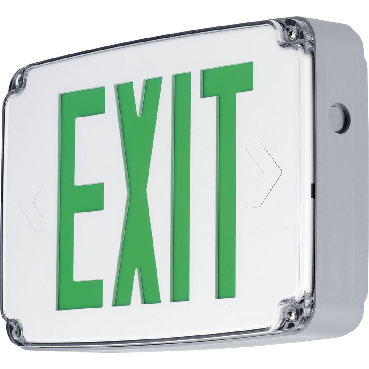 PROGRESS LIGHTING PEWLE-DG-30 White Wet Location LED Emergency Exit Double Face Sign Green Letter
