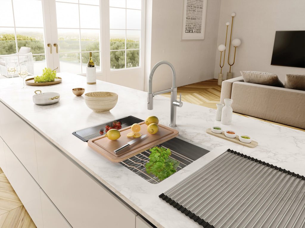 FRANKE PTX110-31-WKC Pescara 32.5-in. x 18.5-in. 18 Gauge Stainless Steel Undermount Single Bowl Kitchen Sink - PTX110-31 In Pearl