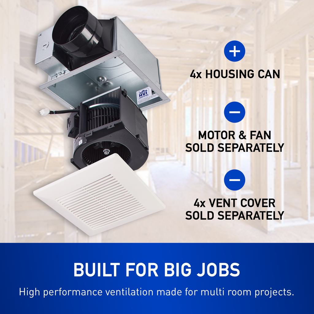 PANASONIC FV-07VBB1 Ecovent Fan Contractor Pack, Motor/Grille Assembly, Pick-A-Flow 70